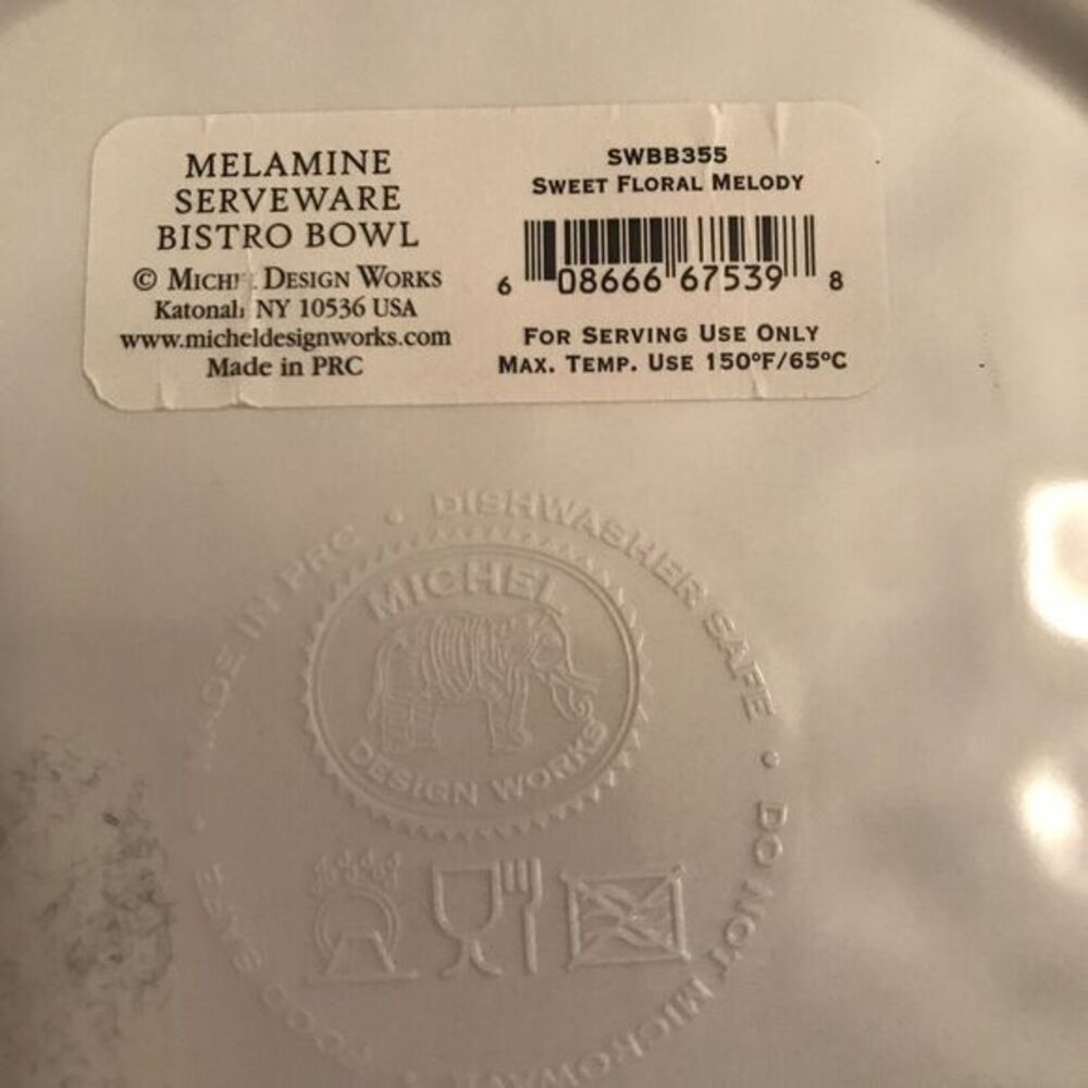 Michel Design Works Melamine Serveware Bistro Bowl Beautiful Melody of Flowers - Picture 11 of 11